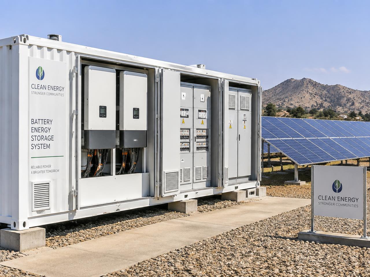 Battery energy storage system supporting a solar power installation
